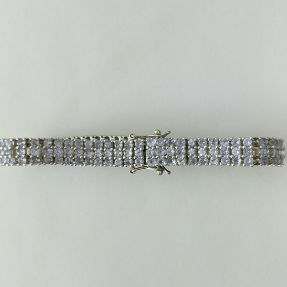 Tanzanite in white gold plated onto 925 sterling silver, bracelet - Picture 6 of 7